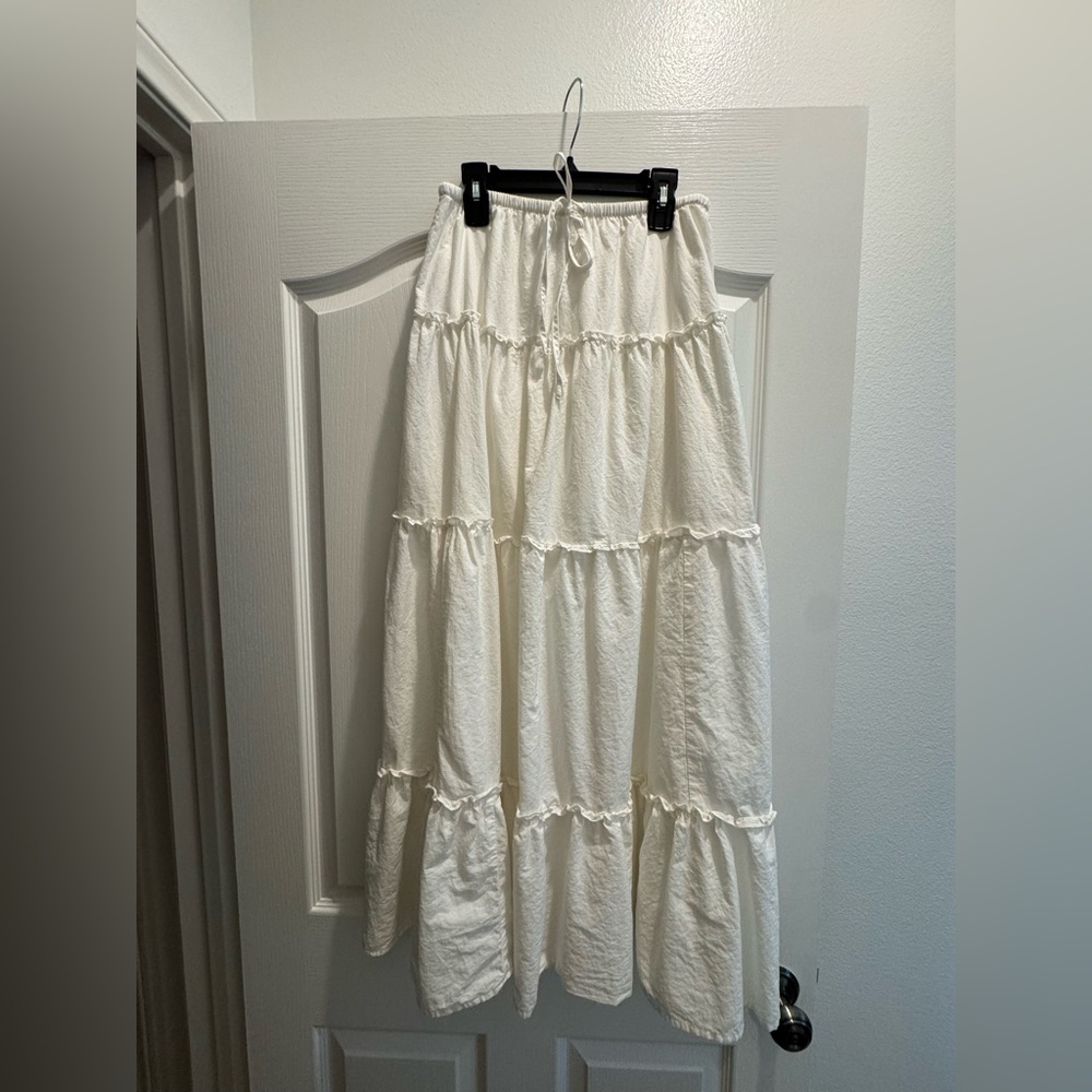 Wild Fable Cream Tiered Maxi Skirt Casual
